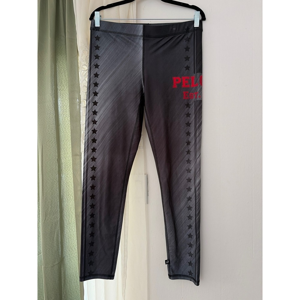 Terez Peloton Leggings Womens XL Black Stars Est 2012 Graphic 168-02 Workout